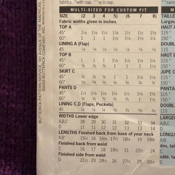 Butterick Sewing pattern 6729 Childrens sweatshirt hoodie skirt pants sz 6 7 8 - Picture 6 of 8